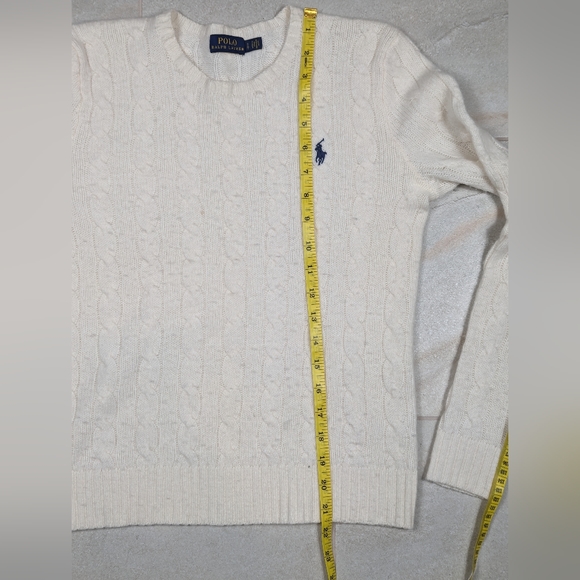Polo Ralph Lauren Julianna Crewneck Cable Knit Sweater Lot of 2 Yellow White - Picture 10 of 12
